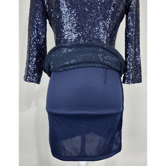 LuLu’s Delightful Ways Navy Blue Sequin Mini Dress Size Small (2/4) - Picture 14 of 14